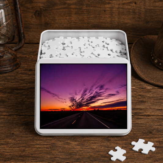 Backroad Sunset  Jigsaw Puzzle with Tin (500, 1000 or 2000 pcs)