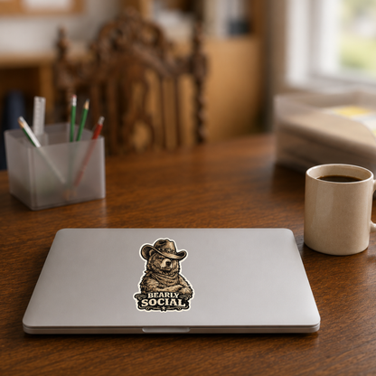 Bearly Social  Die-Cut Stickers
