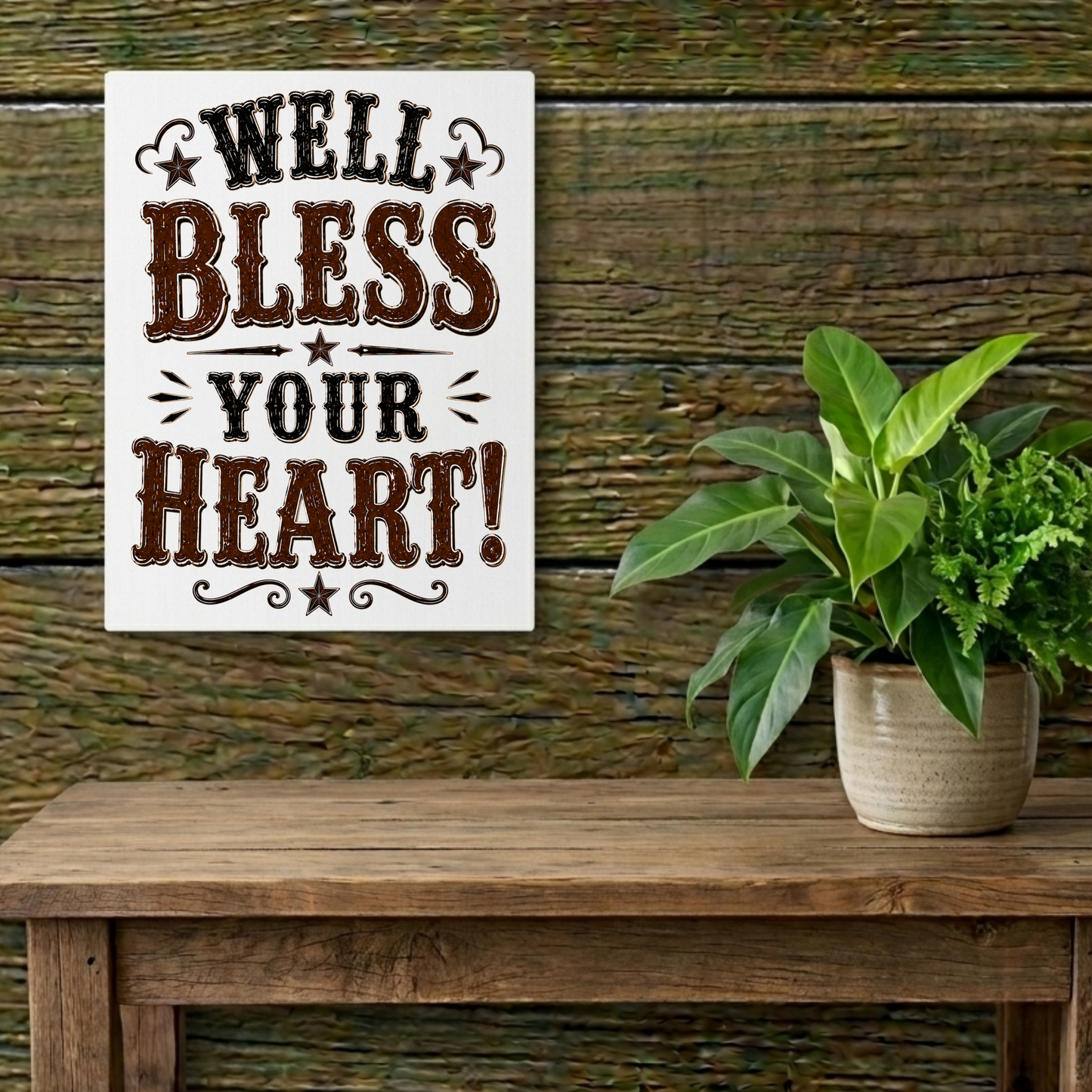 Bless Your Heart  Metal Art Sign