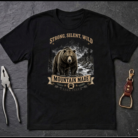 Strong Silent Wild Bear  Adult Size T-Shirt