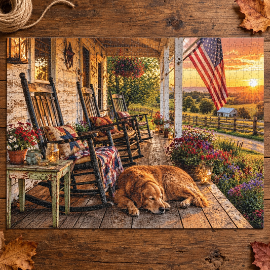 Country Porch  Jigsaw Puzzle with Tin