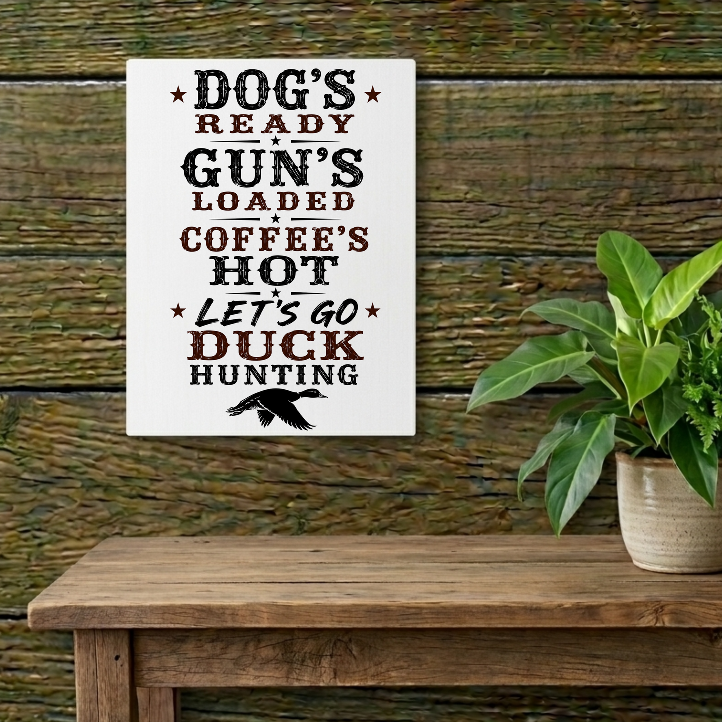 Dog Gun Duck  Metal Art Sign