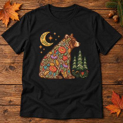 Fall Bloom Bear   Adult Size T-Shirt