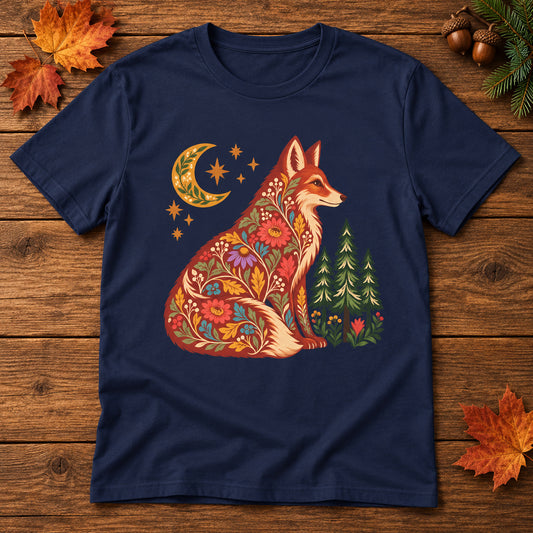 Fall Bloom Fox  Adult Size T-Shirt