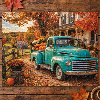 Fall Farmstead   Jigsaw Puzzle with Tin