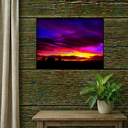 Farm Sunset Matte Canvas Art