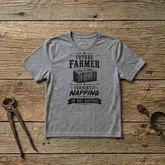 Future Farmer Napping  Kids Size T-Shirts