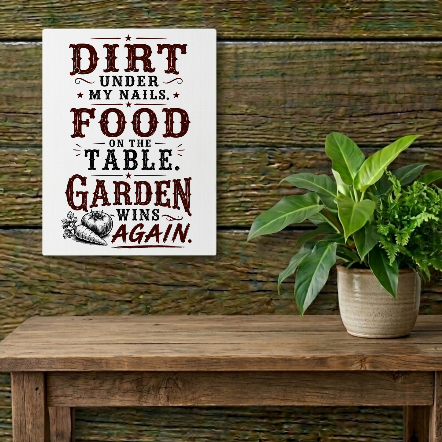 Garden Win  Metal Art Sign
