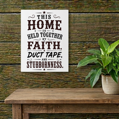 Home Held Together  Metal Art Sign