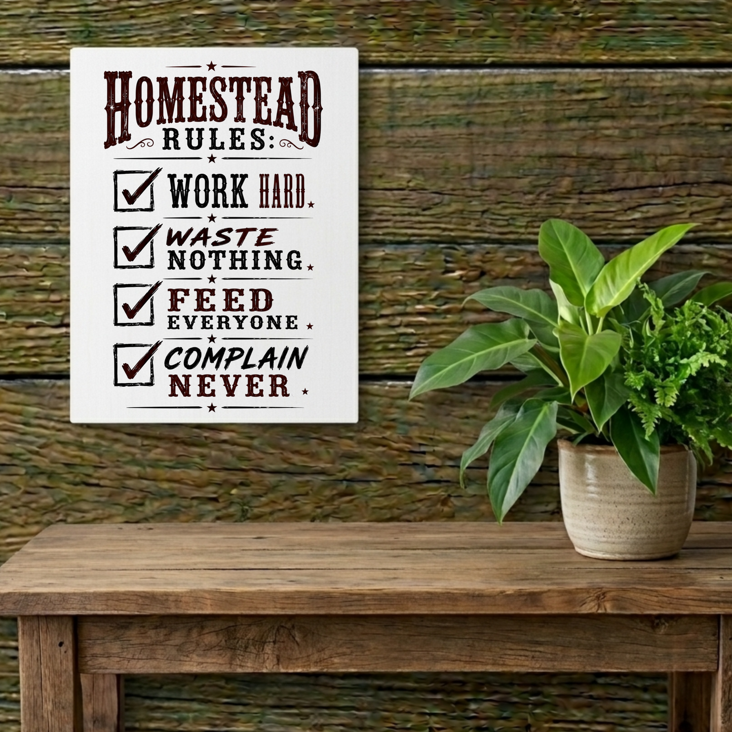 Homestead Rules  Metal Art Sign