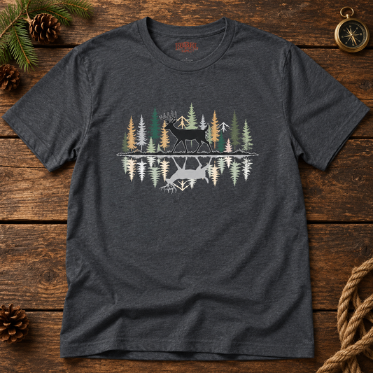 Morning Reflection Buck   Adult Size T-Shirt