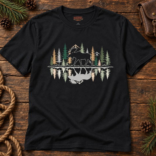 Morning Reflection Moose   Adult Size T-Shirt