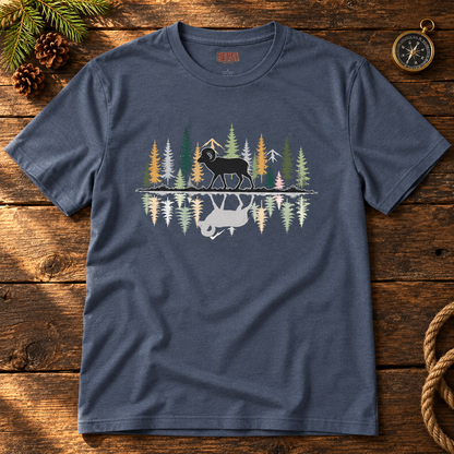 Morning Reflection Big Horn Sheep   Adult Size T-Shirt