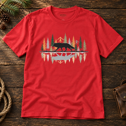 Morning Reflection Wolf   Adult Size T-Shirt