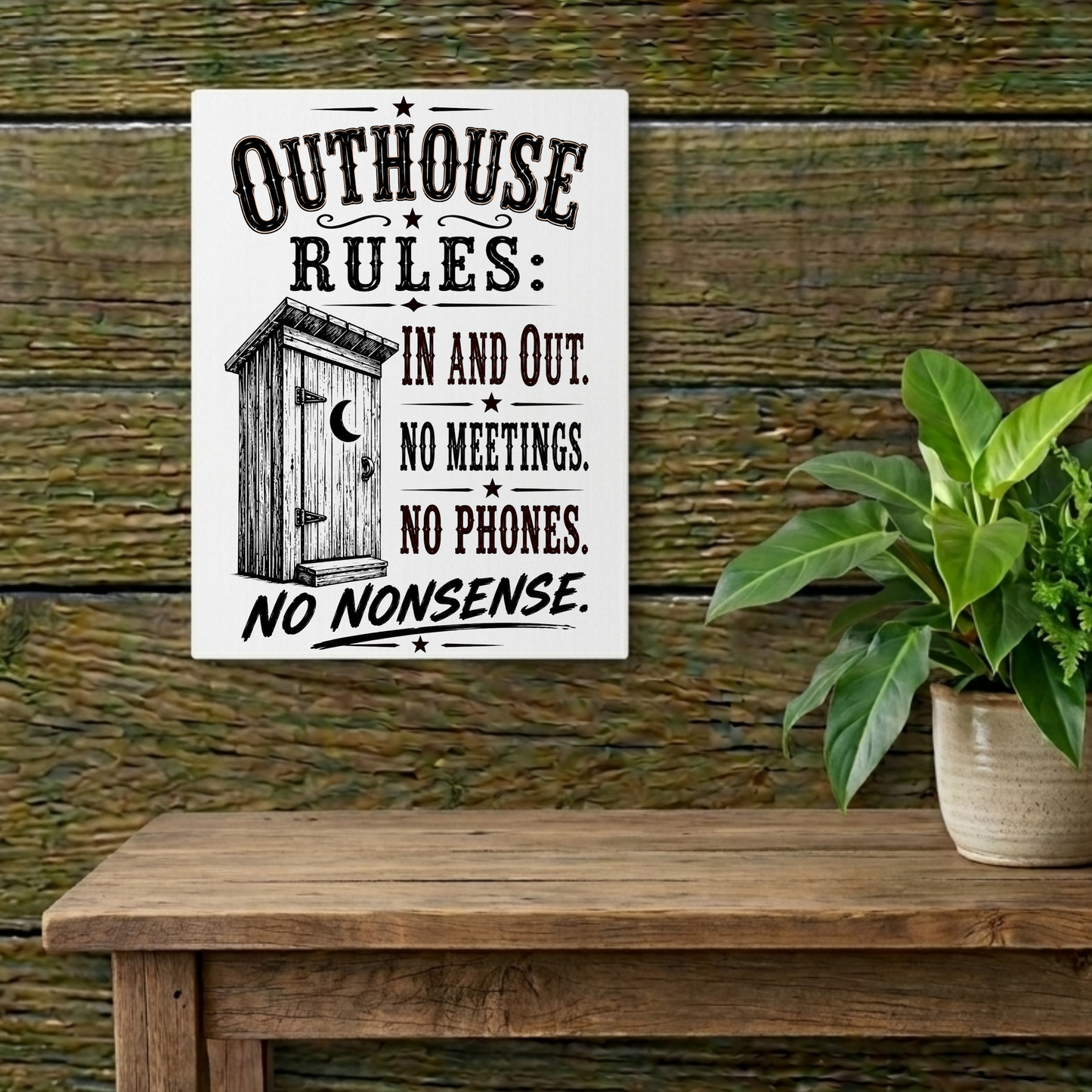 Outhouse Rules  Metal Art Sign