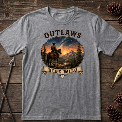 Outlaws Ride Wild   Adult Size T-Shirt