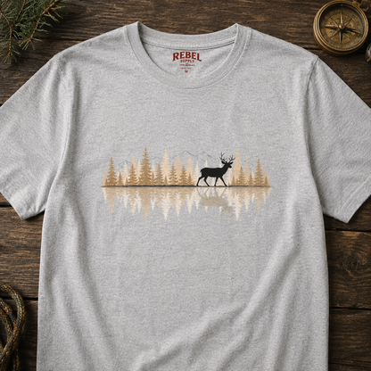 Buck Reflection   Adult Size T-Shirt