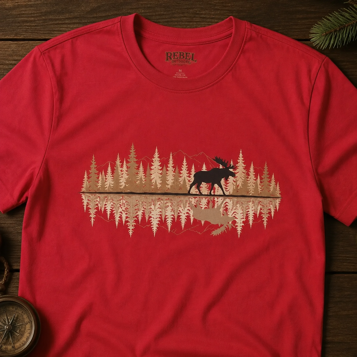 Moose Reflection   Adult Size T-Shirt