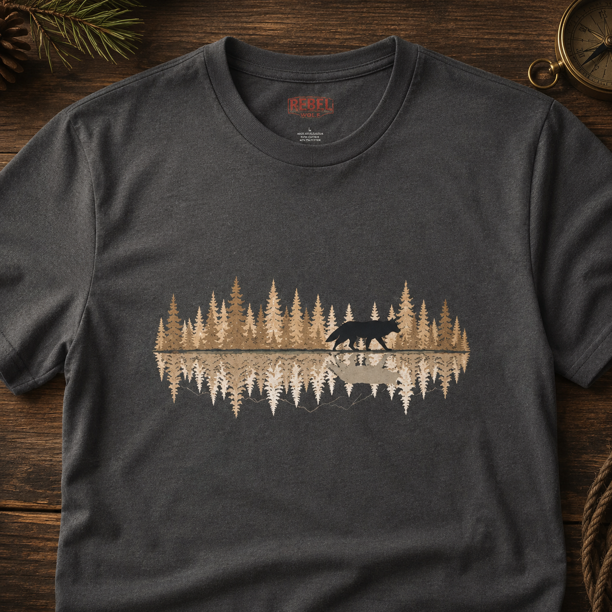 Wolf Reflection  Adult Size T-Shirt