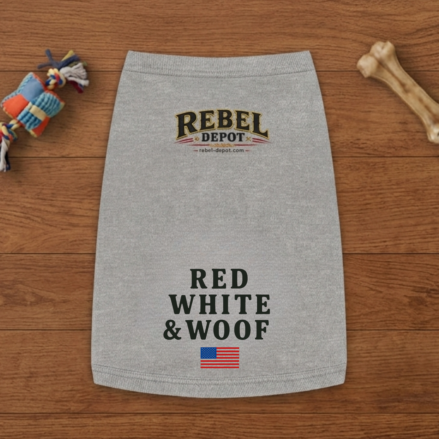 Red White Woof  Pet Tank Top