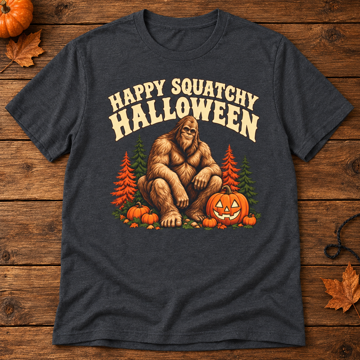 Squatchy Halloween   Adult Size T-Shirt