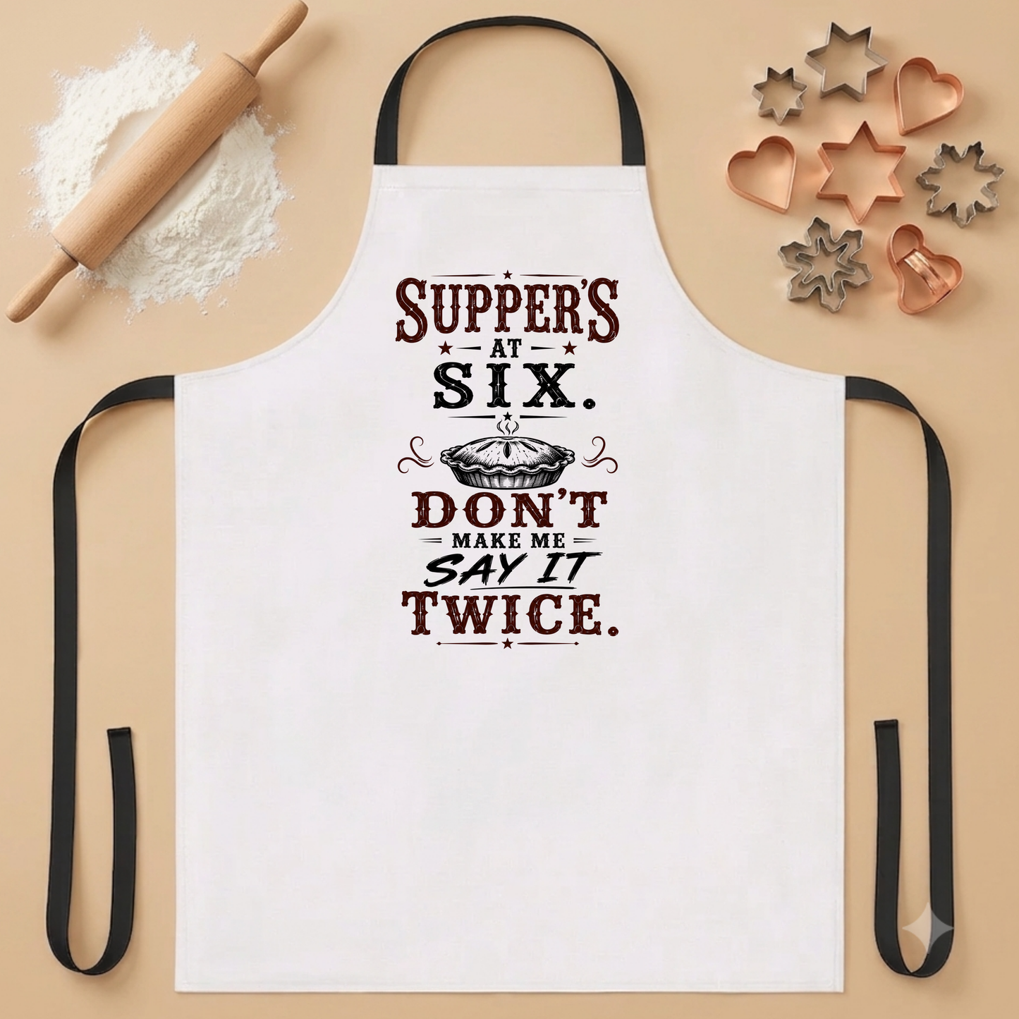 Supper's At Six  Apron