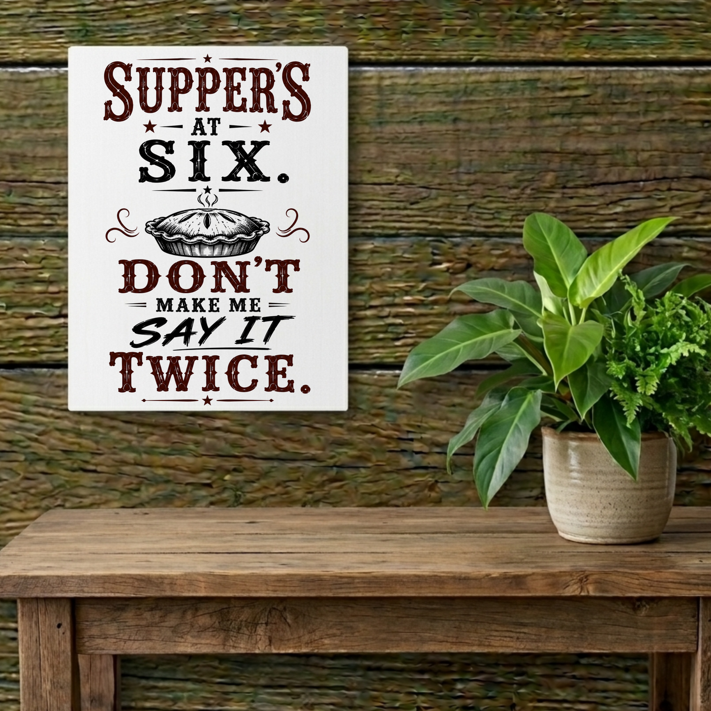 Supper's At 6  Metal Art Sign