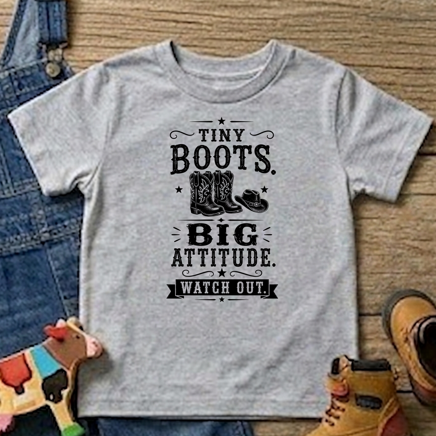 Tiny Boots Big Attitude Toddler T-shirt