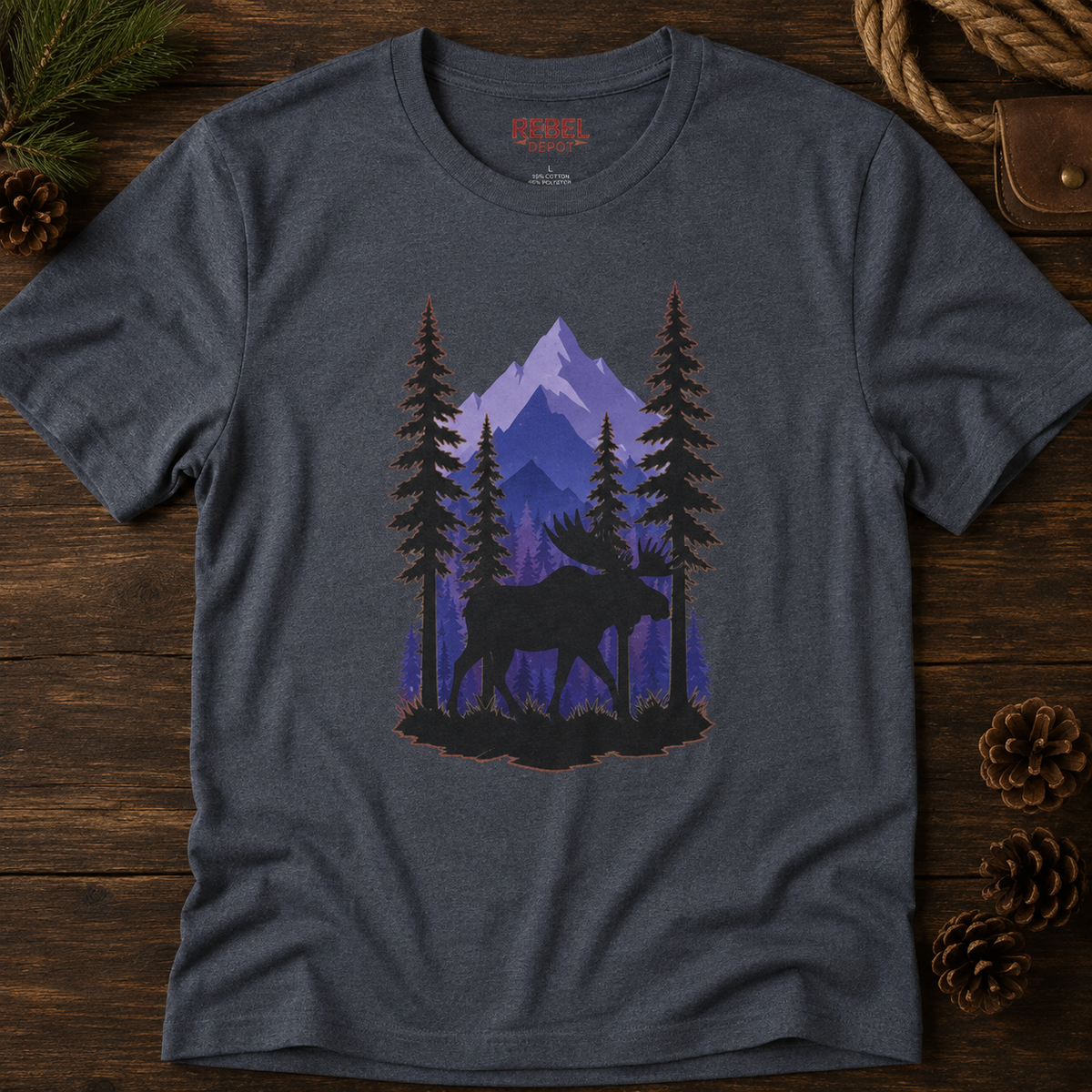 Twilight Moose   Adult Size T-Shirt