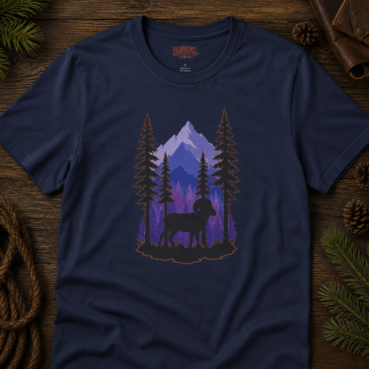 Twilight Big Horn Sheep   Adult Size T-Shirt