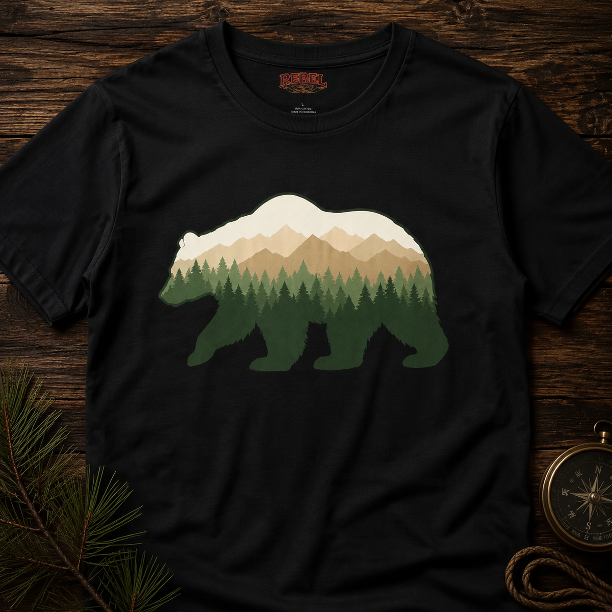 Wilderness Bear   Adult Size T-Shirt