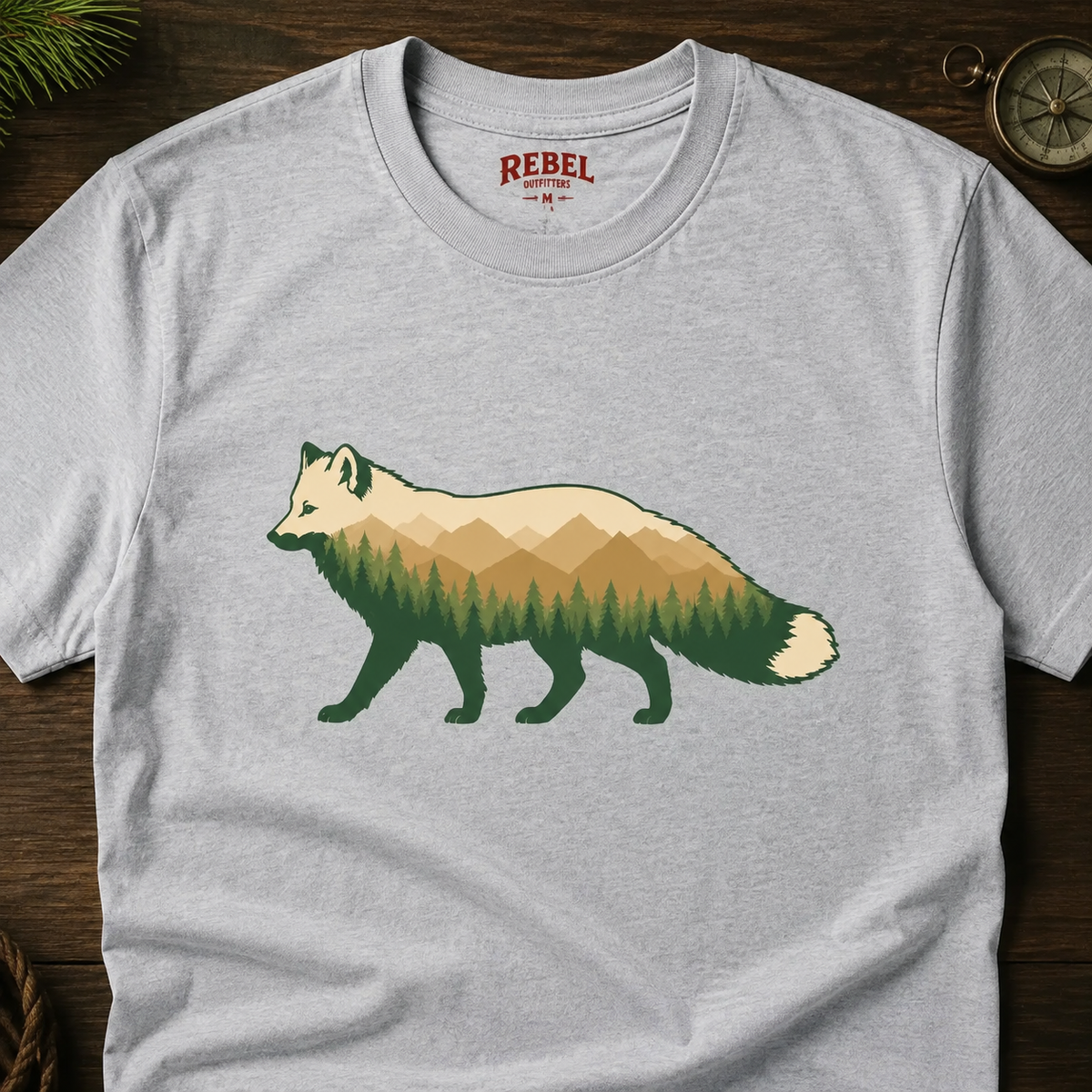 Wilderness Fox   Adult Size T-Shirt