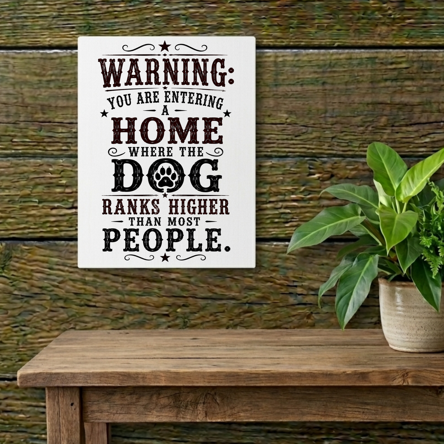 Warning Dog  Metal Art Sign