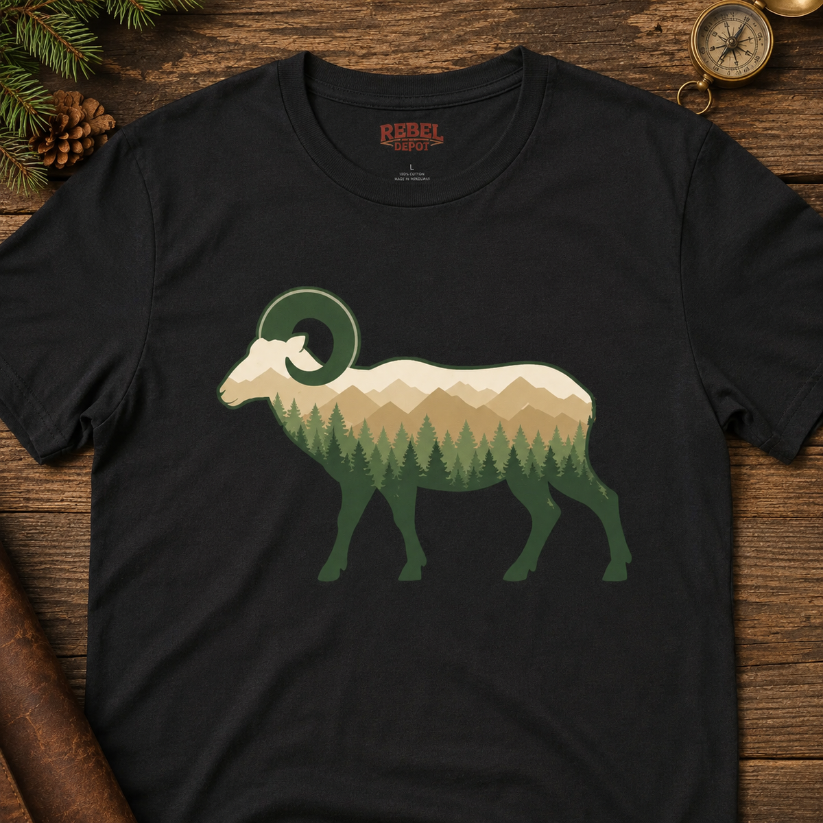 Wilderness Big Horn Sheep  Adult Size T-Shirt