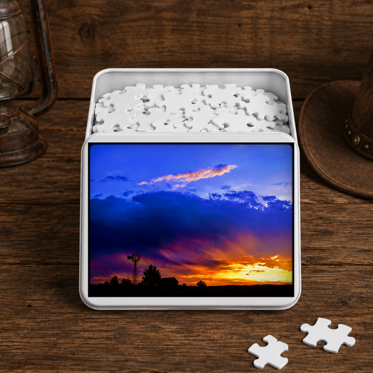 Windmill Sunset  Jigsaw Puzzle in Tin (500, 1000 or 2000 pcs)