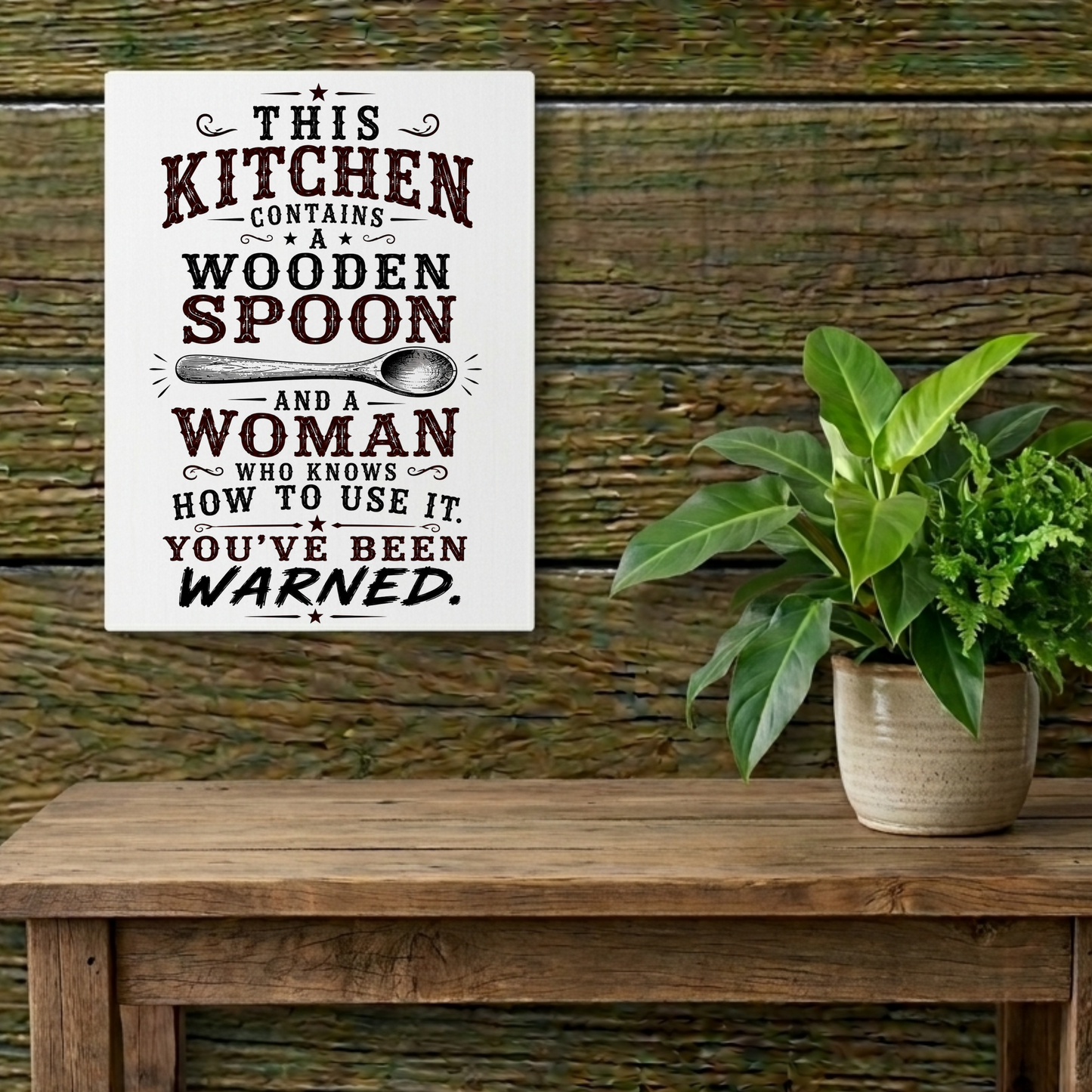Wooden Spoon Kitchen  Metal Art Sign